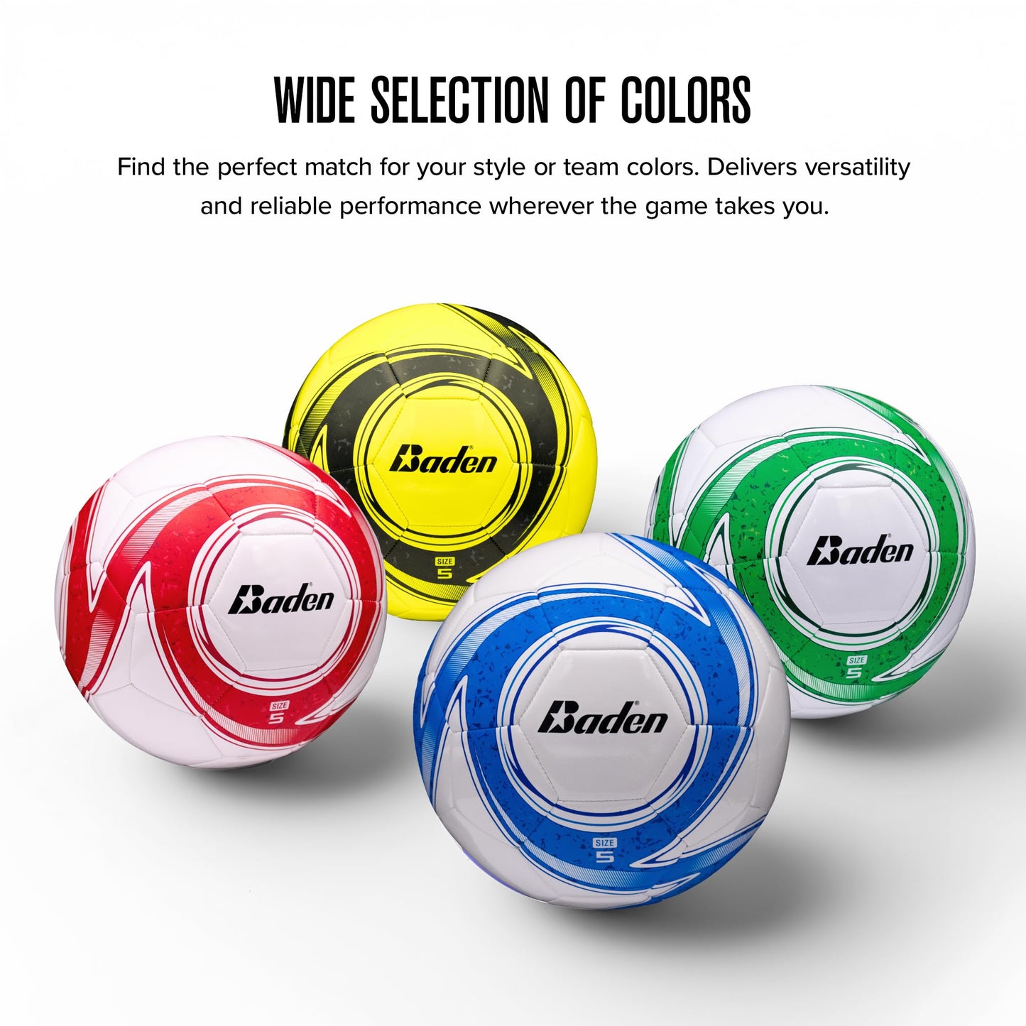 Baden Z-Series Soccer Ball – Size 3, 4, or 5 – Machine Stitched Durable Ball for Outdoor Play, Camps, Practice & Training – Cushioned Cover with Reinforced Bladder (Red, Size 5)