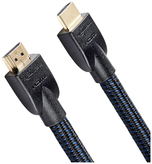 2.0 25ft, 4K@60Hz, 18Gbps, 2160p, 48 TV/PS5/Xbox/Roku/Blu-ray, Amazon Basics Nylon-Braided HDMI Cable, bit, Compatible