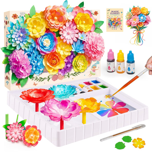 Kiditos Magic Flower Craft Kit for Girls, DIY Color Changing Flower Bouquet Craft & Science Kit, Arts & Crafts STEM Toy, Creative Birthday Gift for Kids Ages 6+