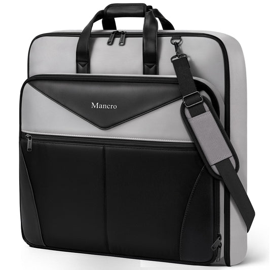 Mancro Garment Bags for Travel, Suit Bag Travel Fits 5 Suits with Shoe Pocket, Wrinkle Free Carry on Garment Bags for Hanging Clothes with Luggage Sleeve, Waterproof Suit Garment Bag for Men Women