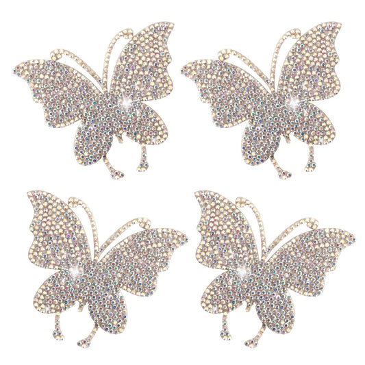 Butterfly Rhinestone Decals, 3PCS Crystal Bling Glitter Diamond Stickers with Self-Adhesive Backing for Christmas Decor Cars Window Gift Box Clothing Hats