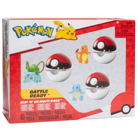 Pokemon Clip ‘N’ Go Multipack - Includes Three 2-Inch Battle Figures and Three Poké Ball Accessories