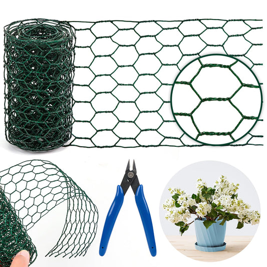 Floral Wire Netting, 4 x 118 Inch Mesh Netting with Plier, Protect Plant & Decorate Flower Arch, DIY Craft
