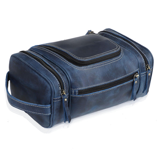 VC VINTAGE COUTURE Leather Toiletry Bag for Men - Extra Large Leather Men's Toiletry Bag for Traveling Hanging, Real Leather Dopp Kit for Men Shaving Bag for Travel