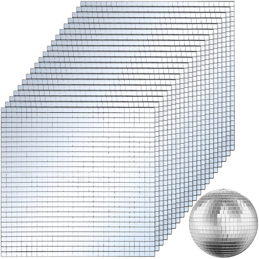 SOUJOY 36000 Pieces Mirror Mosaic Tiles, 5 x 5 mm Self Adhesive Mirror Stickers, Real Glass Mini Square Mirrors, Disco Ball Stickers for Crafts DIY Home Decorations