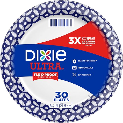 Dixie Ultra Disposable Paper Plates - 8.5 Inch Lunch & Light Dinner Size - 300 Count (10 Packs)