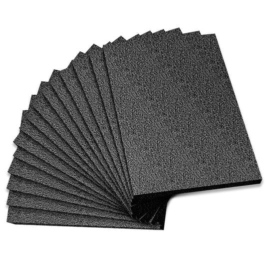 Lemecima 15 Pcs 12" x 8" x 0.5" Black Polyethylene Foam Packing Sheets for Craft, Shipping, Moving