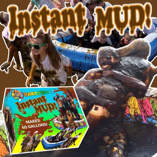 Instant MUD | Safe, Clean Fake Mud for Wrestling, Pies & Fun Runs - Makes 60 Gallons