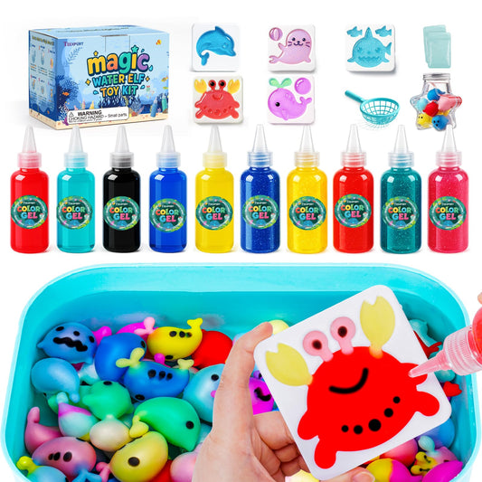 Teexpert Magic Water Elf Toy Kit – Art and Crafts for Kids Girls Boys Ages 3 4 5 6 7 8 9 10 11 12 - DIY Craft Toy Birthday to Make Aqua Fairy Squishy Water Pets