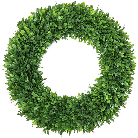 LZNPA Boxwood Wreaths for Front Door Realistic 22Inch，Spring Wreaths for Front Door Outside ，Front Door Wreath All Season，Green Wreath for Spring Farmhouse Porch Wall Wedding Room Home Decor