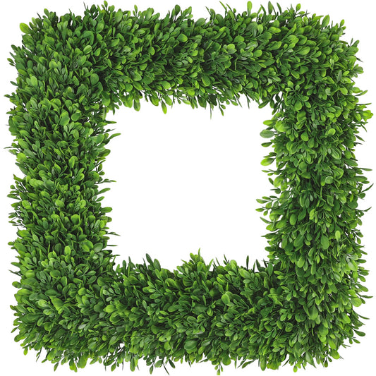 Artgar 20Inch Boxwood Wreath, Spring Wreaths for Front Door, Realistic Green Square Boxwood Wreath for Year-Round Decor, Artificial Summer Wreaths for Wedding Farmhouse Indoor/Outdoor Porch Decor