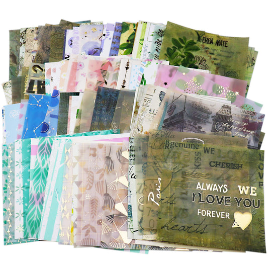 CATaireen Junk Journal Card Making Supplies Kit Scrapbooking Embellishments Collage Decoupage Art Craft for Adults Large DIY TN Travel Notebook Vintage Gold Washi Paper Ephemera Pack 120pcs