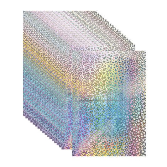 MECCANIXITY 20 Sheets Metallic Foil Paper, A4 Thick 250gsm Cardstock Foil 8.3" x 11.7" Shiny Mirror Glitter Paper Sheets for Crafts Scrapbooks Cards Party Decorations, Heart
