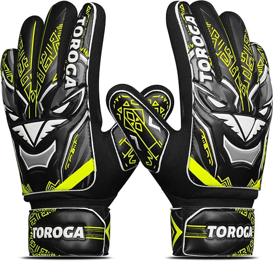 Goalkeeper Gloves for Kids & Youth – Soccer Goalie Gloves, Strong Latex Grip, Double Wrist Support & Breathable Mesh – Boys Football Gloves