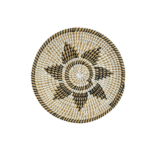 Crafted By Her Natural Handmade Woven Wall Art Set of 5 – Eco-Friendly Kansgrass Wall Hanging Décor for Living Room & Bedroom | Neutral Textured Farmhouse & Coastal Home Accents (Earth Star)