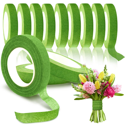 Max Shape 12 Rolls 1/2 Inch 30 Yard Floral Tapes for Bouquet Stem Wrapping, Green Floral Tape for Floral Arranging Craft Projects Corsages, Wedding Bouquet