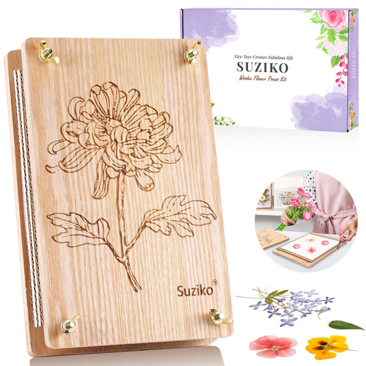 Suziko Large Flower Press Kit 10.8 x 6.9 inch for Adults, Flower and Plant Preservation Kit, Arts and Crafts for Adults Leaf Press, Great Gift for Lovers
