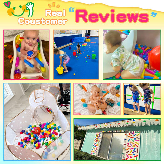 STARBOLO Ball Pit Balls for Kids -Pack of 500 Colorful Ball Pit Balls Crush Proof Plastic Toy Balls for Toddlers Ball Pit, Ball Pit Play Tent, Baby Pool Water Toys