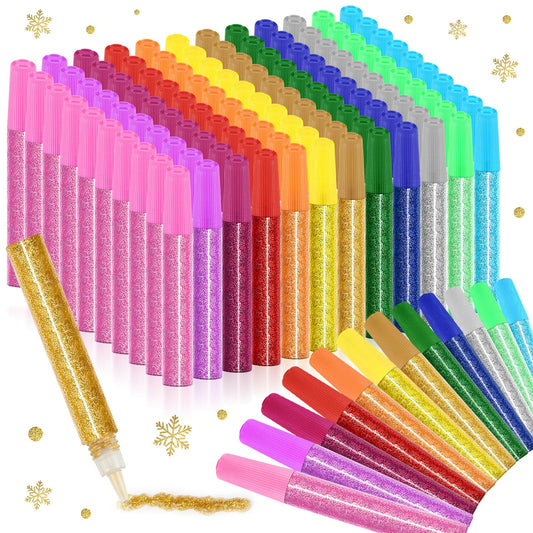 Saypacck 36 Pcs Glitter Glue Pens Bulk 12 Colors Rainbow Glue Stick for Crafts Teacher Appreciate Valentine's Day Classroom Gift for DIY Arts, Projects Scrapbooking, Cards Decorating Supplies