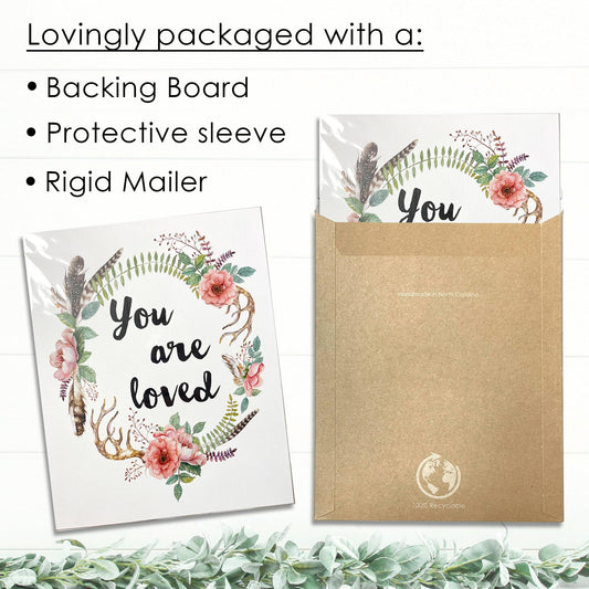 Botanical Watercolor Art Prints (Set of 4) - 8x10 (Unframed) | Boho Leaves and Flowers Wall Decor | Minimalist Floral Artwork for your Home, WFH Office, Kitchen, Dining Room, Bedroom, and Bathroom