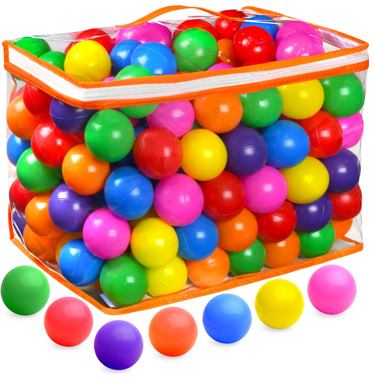 200 Ball Pit Balls for Toddlers with Storage Bag - 7 Bright Colors, Great Play Toys for Tents, Pools, and Party