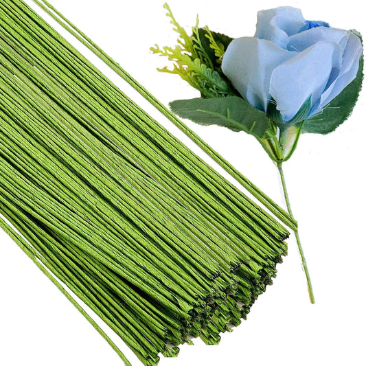 KINJOEK 200 Counts 14 Gauge Floral Wire,16 Inch x 2mm Thick CoatedCraft Stem Wire for DIY Floral Arrangements and Decorations