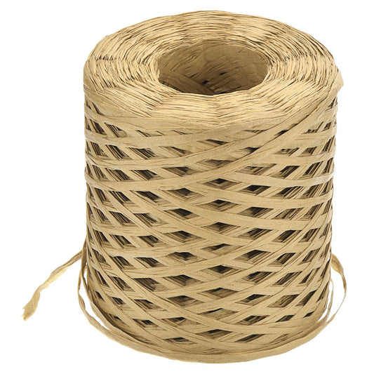 uxcell Raffia Paper Craft Ribbon, 1/4 Inch 218 Yards Raffia Twine String Packing Paper Twine for Christmas Wrapping DIY Craft, Light Brown