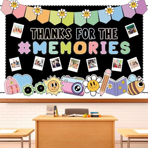 FYSUIMU Graduation Bulletin Board Decorations - 88 Pcs Boho Daisy DIY Photo Cutouts for Class of 2026
