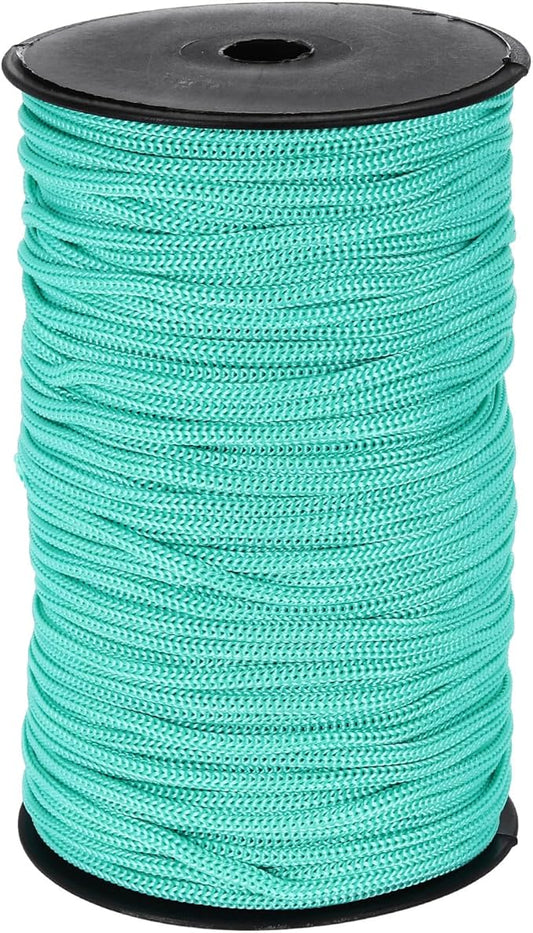 MECCANIXITY 3/16 Inch Polypropylene Rope Braided Ropes, 328ft Nylon Rope Hollow Utility Cord for Clothesline, Camping, Hiking, Outdoor, Teal Blue