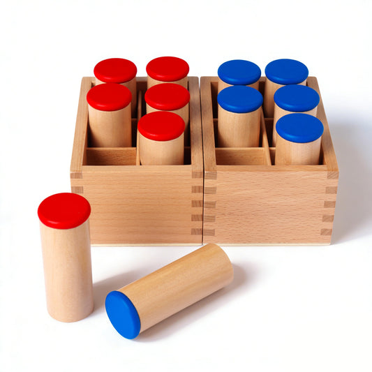 Advanced Montessori Sensory Toys, Montessori Sensorial Kit 2 with Knobless Cylinders & Trinomial Cube, 12 Premium Beechwood Educational Toys for Kids 3-8, Homeschool Preschool Learning Materials