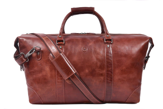 Premium Leather Duffel Bag for Men 20-Inch Handmade by Aaron Leather Goods