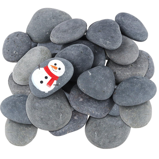 GINLANK 20 Pack Large Smooth River Rocks for Painting (4-5 Inch),Flat Painting Rocks for DIY Crafts, Christmas Decor, Garden Decoration