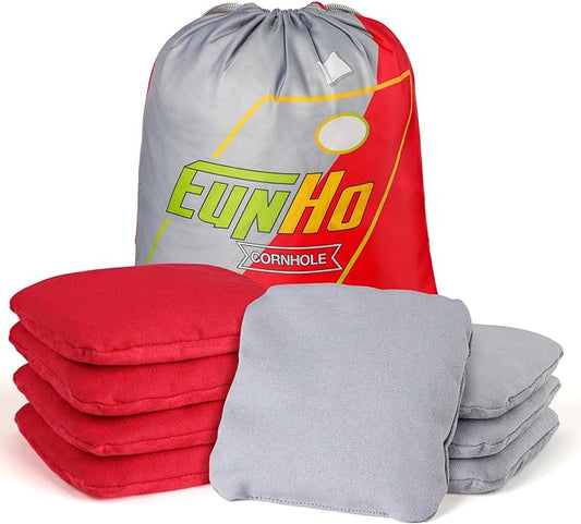 EunHo Dual Sided Cornhole Bags Regulation Set of 8 Professional Cornhole Bean Bags Slick and Stick for Tossing Game-All Weather