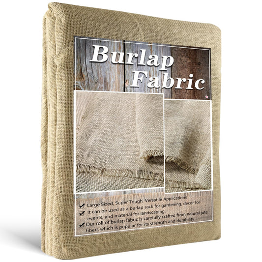 Hortifan Burlap Fabric Roll, 40" x 15 Feet Burlap Garden Fabric Natural Jute for Decorations, Crafts, Weddings, Table Runner, Landscaping, Plants & Tree Covering