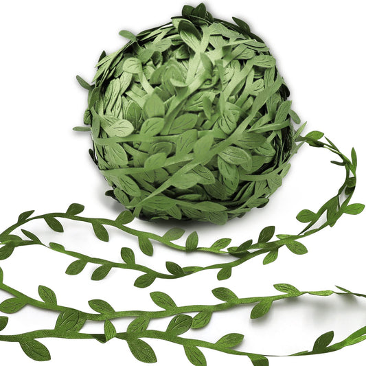 Hecaty 269ft Leaf Ribbon, Artificial Vines Leaf String Trim Ribbon - for Baby Shower, Jungle Wild Botanical Greenery, Spring Wedding & Home Party Decorations, Balloon Garland, Wreaths & DIY Craft