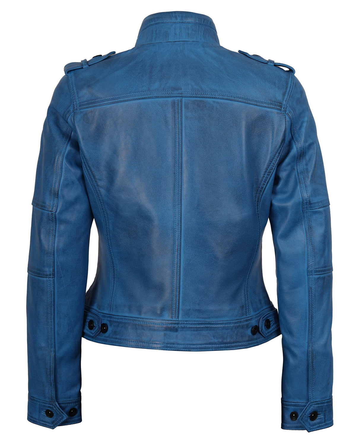 Blingsoul Slim Fit Lightweight Women's Leather Jacket | [1329466] Tavares Vivid Blue Wax, 2XL