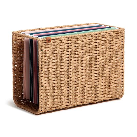 U Brands Woven Hanging File Basket, Office Organization Supplies, 1 Count