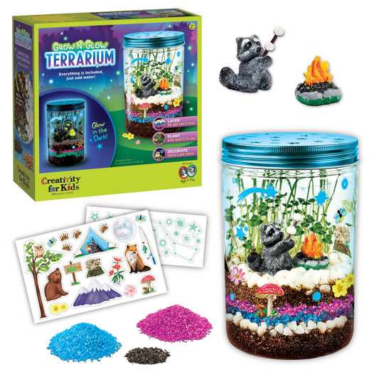 Creativity for Kids Grow 'N Glow Terrarium Kit - Educational Science Kits| Spring Crafts for Kids Gifts for Boys and Girls | Craft and STEM Projects (Ages 6+)