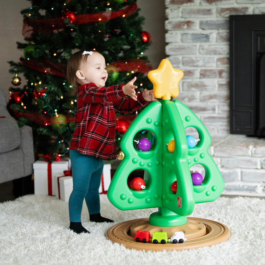 Step2 My First Christmas Tree, Kids Interactive Holiday Toy, 12 Colorful Plastic Ornaments to Decorate, Mini Train Set Circles the Skirt, Made of Durable Plastic, For Toddlers 1.5+ Years Old