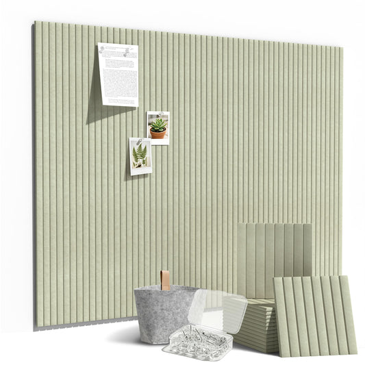 janasse Felt Bulletin Board Tiles 12 Pack 12" x 12", Self Adhesive Felt Wall Panels Cork Board Alternative for Wall, Decorative Memo Board for Photos, Notes & Office Wall Organizer (Green)