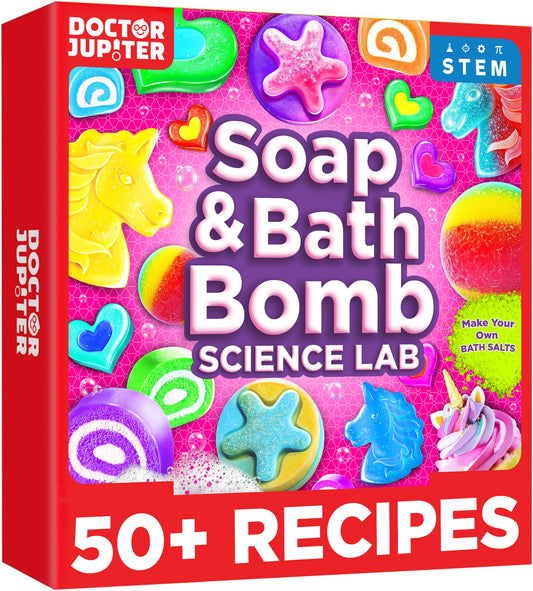 Doctor Jupiter Soap & Bath Bomb Making Kit for Kids, Make Your Own Bath Bombs for Kids Ages 8-12 | DIY Crafts for Girls, Birthday Gift Ideas for 8+ Year Olds