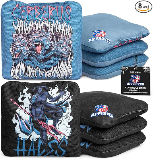 Play Platoon Cornhole Bags Set of 8 Regulation Professional Corn Hole Bean Bags ACO Approved, Competition Weight, Slick and Stick