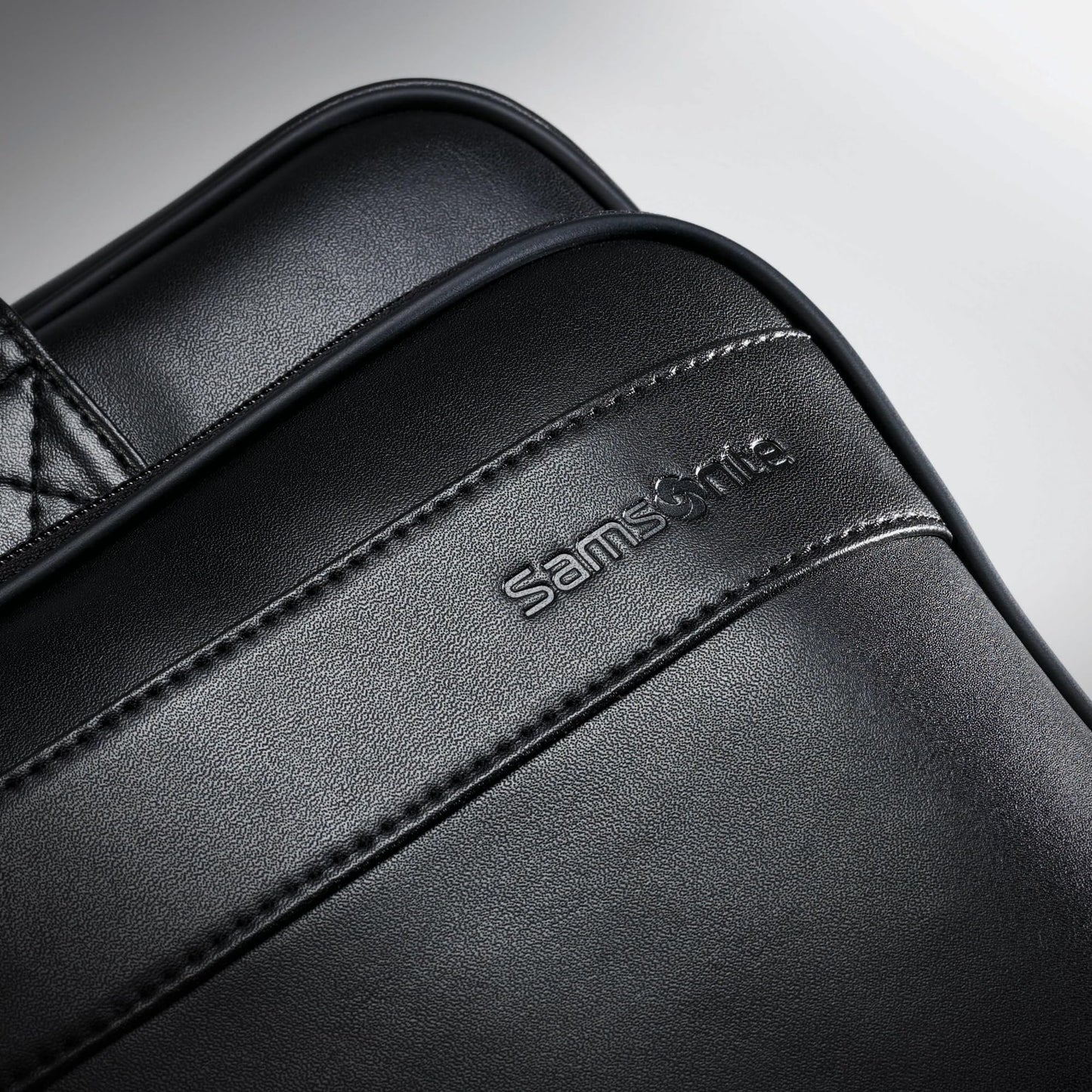 Samsonite Leather Slim Briefcase, Black, 16 Inch