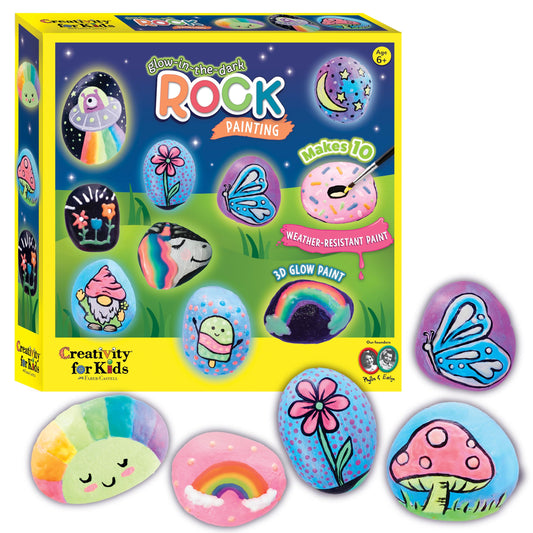 Creativity for Kids Rock Painting Kit - Glow in the Dark Rock Kit: Crafts for Kids, Painting Rocks Arts and Crafts, Kids Gift (Ages 6+)