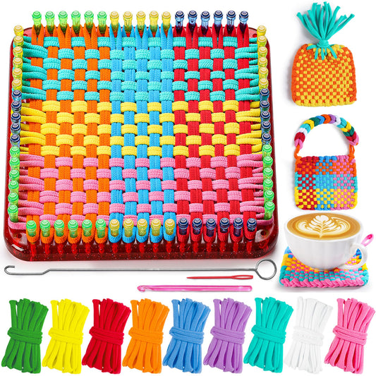 CCTVRTV Weaving Loom Kit Toys for Kids and Adults, Potholder Loops DIY Arts and Crafts for Boys and Girls Ages 5 6 7 8-12 13, Easy Potholder Loom Knitting Kits Gifts for Beginners, 252 Craft Loops