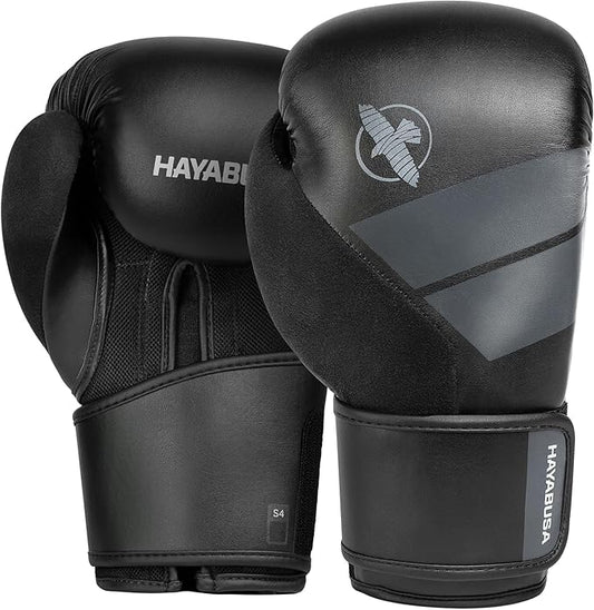 Hayabusa S4 PU Leather Boxing Gloves for Men, Women & Kids, 10oz, 12oz, 14oz, 16oz, Training, Sparring, Kickboxing, Fighting Sports, Taekwondo, MMA, Muay Thai & Arts
