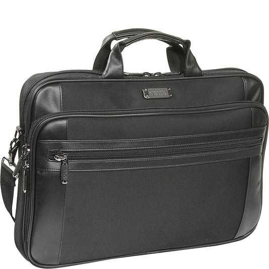 Kenneth Cole Reaction Urban Traveler Slim 18.4" Laptop Sleeve Top Zip Computer Portfolio Bag, Black