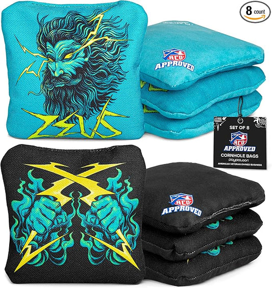 Play Platoon Cornhole Bags Set of 8 Regulation Professional Corn Hole Bean Bags ACO Approved, Competition Weight, Slick and Stick