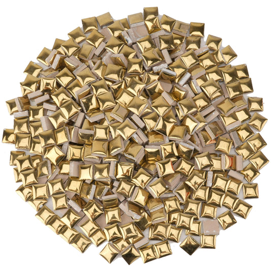 Samjobroad Gold Ceramic Mosaic Tiles for Crafts Bulk, 12mm Square Small Ceramic Tiles for Mosaic, 300g/200 Mosaic Pieces for Art Projects & Home Décor