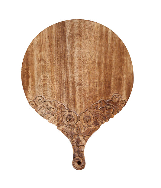 VERSAINSECT nd carved round Chopping & Serving Tray for kitchen, dining table and outdoor SIZE 17x12.5x0.95 inch